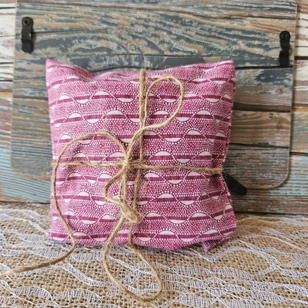 Handsewn Red Mosaic Herbal Pillow - Choice of Blend
